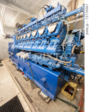 Engine block of biogas cogeneration unit. Waste biogas combustion Engine block of biogas cogeneration unit. Waste biogas combustion 73776067