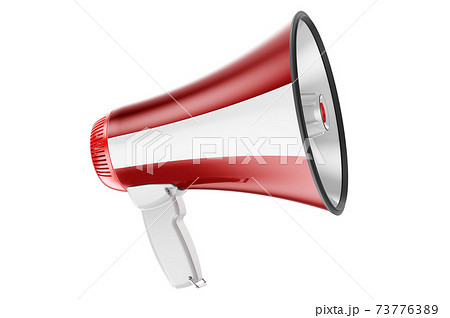 Megaphone with Latvian flag, 3D rendering Megaphone with Latvian flag, 3D rendering 73776389