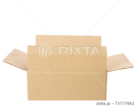open cardboard rectangular box made of corrugated brown paper open cardboard rectangular box made of corrugated brown paper 73777662