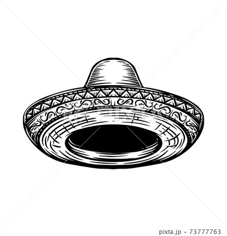 Set of illustration of mexican sombrero. Design element for poster, t shirt, emblem, sign. Vector illustration 73777763
