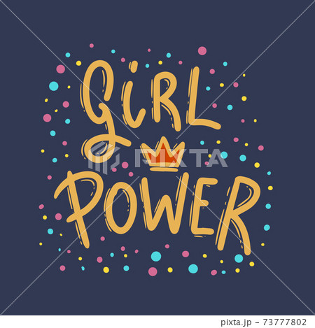 Girl power. Lettering phrase for postcard, banner, flyer. Vector illustration 73777802