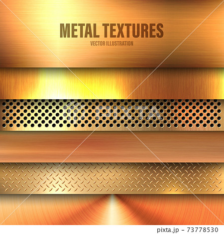 Realistic brushed metal textures set. Polished - Stock Illustration  [73778530] - PIXTA