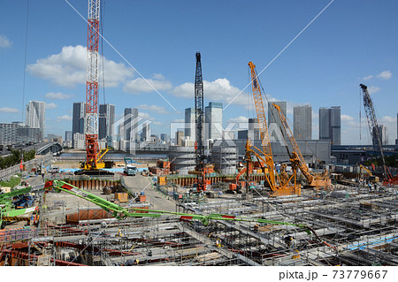 大規模湾岸街区開発工事現場 大規模湾岸街区開発工事現場 73779667
