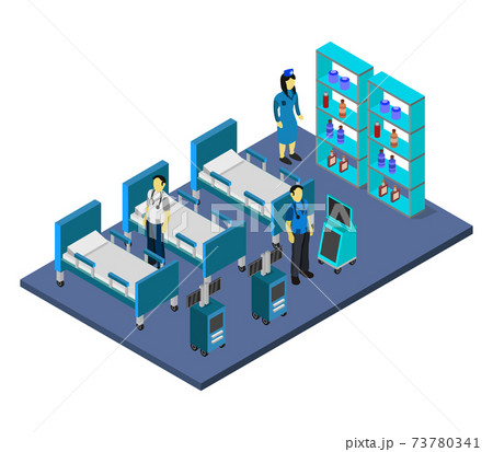 isometric hospital room 73780341