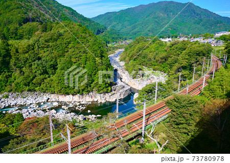寝覚の床　木曽川　長野県上松町 73780978