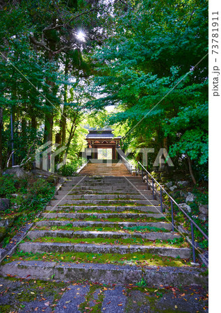 定勝寺　山門と参道　木曽　大桑村 73781911