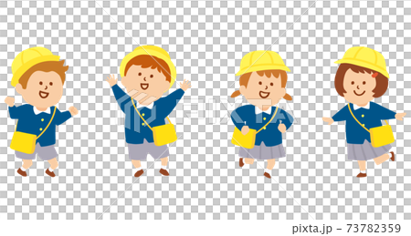 楽しげな子供たちのイラスト　制服 73782359