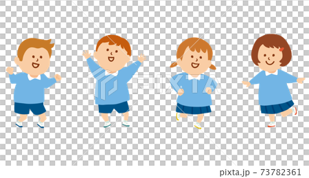 Illustration of energetic children smock 73782361