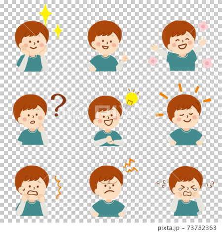 Illustration of a little boy's facial expression Illustration of a little boy's facial expression 73782363