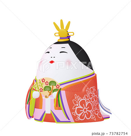 ひな祭りのイラスト キャラクター 玉子のひな人形 お雛様 1 1 のイラスト素材