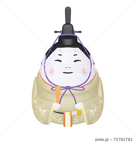 ひな祭りのイラスト　キャラクター　玉子のひな人形　お内裏様（1_8） 73782782
