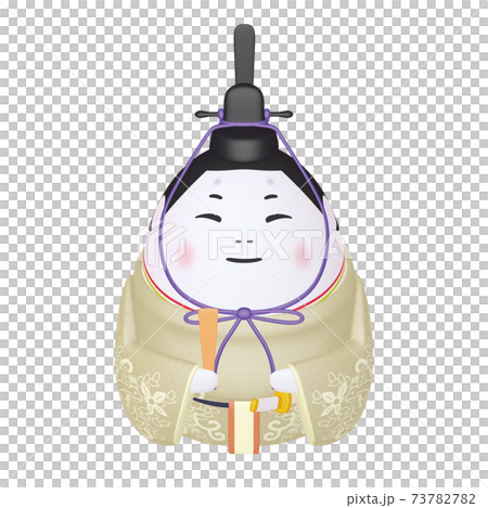 ひな祭りのイラスト　キャラクター　玉子のひな人形　お内裏様（1_8） 73782782