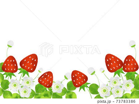 Watercolor Style Strawberry And Flower Frame Stock Illustration