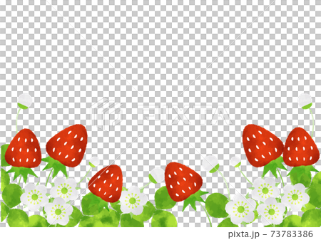 水彩風格的草莓和花相框 水彩風格的草莓和花相框 73783386