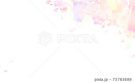 桜と提灯の背景 - 複数のバリエーションがあります 桜と提灯の背景 - 複数のバリエーションがあります 73783689