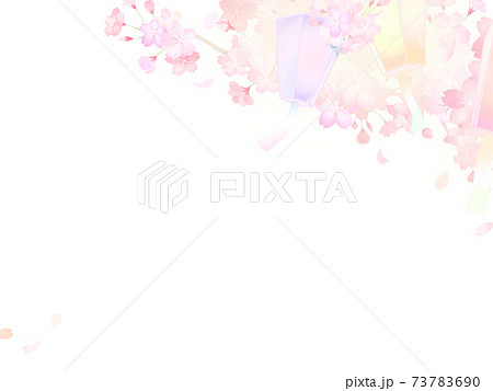 桜と提灯の背景 - 複数のバリエーションがあります 73783690
