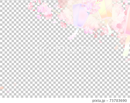 桜と提灯の背景 - 複数のバリエーションがあります 73783690