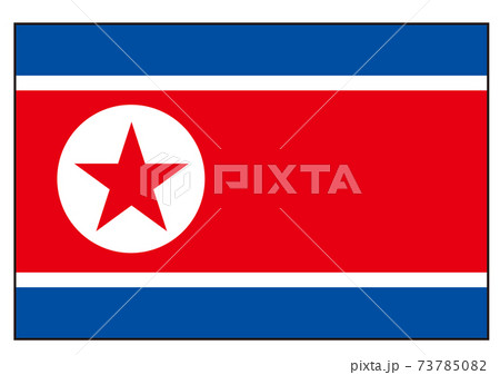 北朝鮮の国旗のイラスト素材