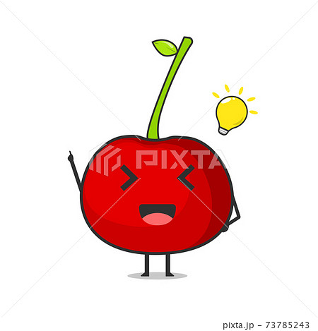 Cherry fruit character illustration got an idea - Stock Illustration  [73785243] - PIXTA