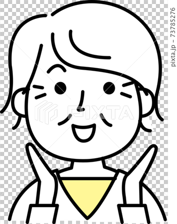 Senior woman with a smile on her cheeks Senior woman with a smile on her cheeks 73785276