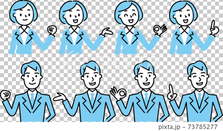 Various poses for men and women in suits Various poses for men and women in suits 73785277