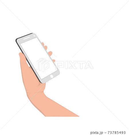 image graphics hand hold smart phone isolated white background vector illustration copy space for text image graphics hand hold smart phone isolated white background vector illustration copy space for text 73785493