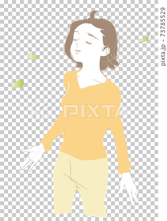 深呼吸する女性 73785529