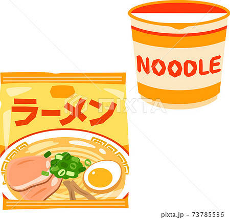 袋とカップのインスタントラーメン 73785536