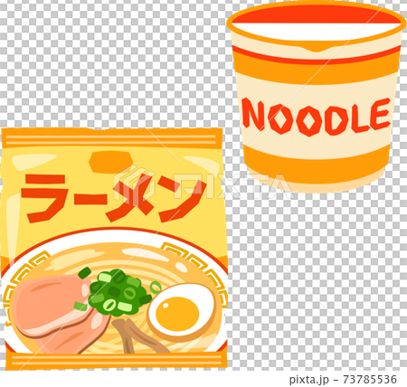 袋とカップのインスタントラーメン 73785536