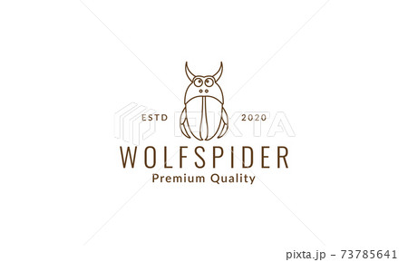 Wolf Spider Cartoon Line Logo Symbol Icon のイラスト素材