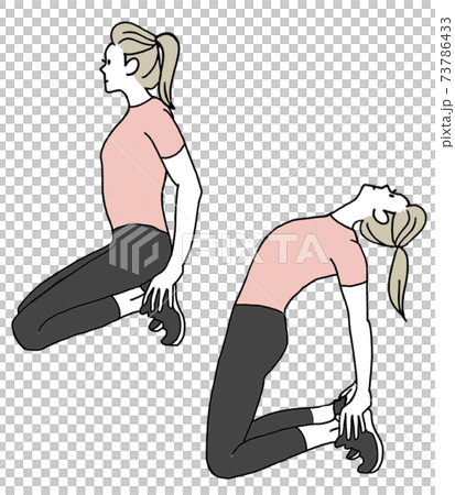 Female instructor doing stretching - Stock Illustration [73786433] - PIXTA