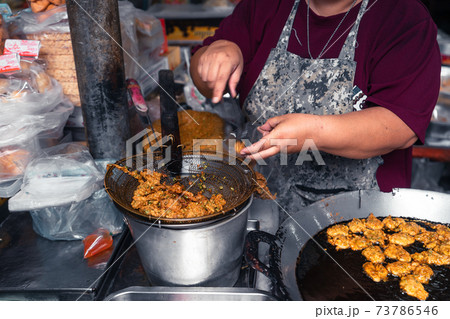 In the oil pan at the market Street food In the oil pan at the market Street food 73786546