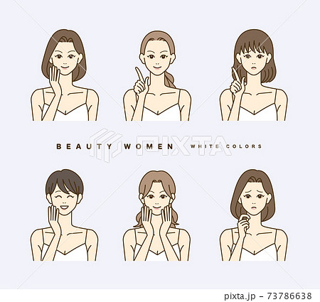 きれいな女性 美容に関するイラストのセット のイラスト素材