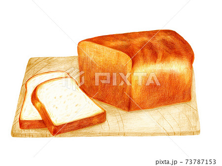 食パンのイラスト(色鉛筆画) 73787153