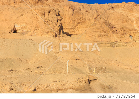 Tombs in mountains near Mortuary Temple of Hatshepsut in Luxor, Egypt Tombs in mountains near Mortuary Temple of Hatshepsut in Luxor, Egypt 73787854