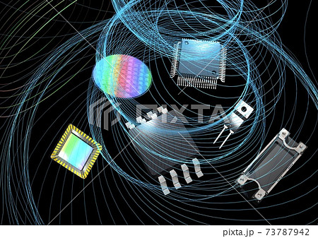 半導体　IC集積回路　シリコン基盤　CMOSセンサー　最先端　パワー半導体　酸化ガリウムダイオード 73787942