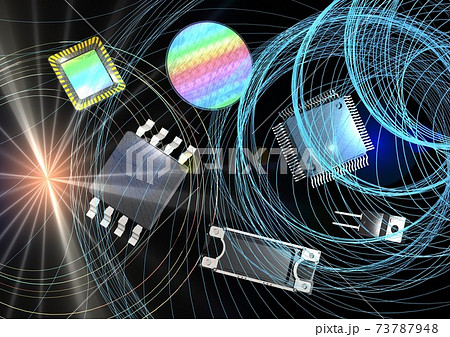 半導体　IC集積回路　シリコン基盤　CMOSセンサー　最先端　パワー半導体　酸化ガリウムダイオード 73787948