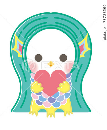 ハートを持った　アマビエ 73788560