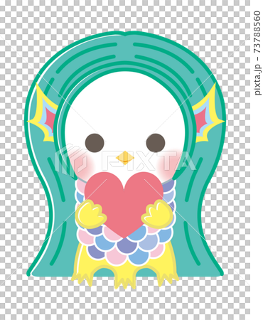 ハートを持った　アマビエ 73788560