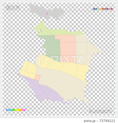 Kunitachi city, color-coded, no town name (Tokyo) 73789222
