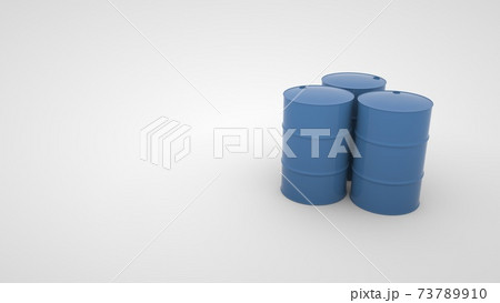 3d illustration of metal round barrels with fuel, industrial containers. Industrial production elements isolated on white background. 3d illustration of metal round barrels with fuel, industrial containers. Industrial production elements isolated on white background. 73789910