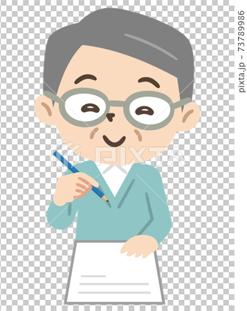 寫文件的資深男性 73789986