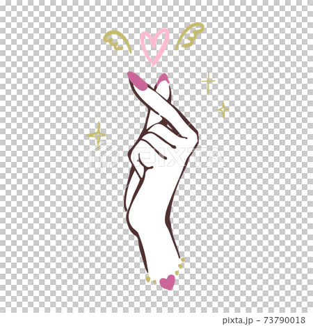 おしゃれかわいいハンドサイン Loveのイラスト素材