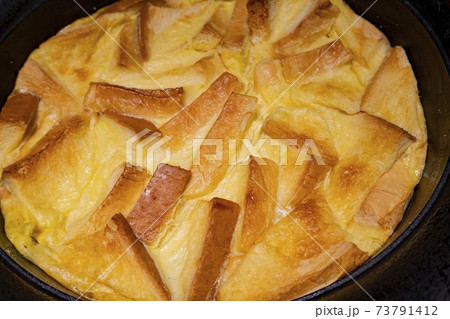 Close up shot of delicious bread pudding 73791412