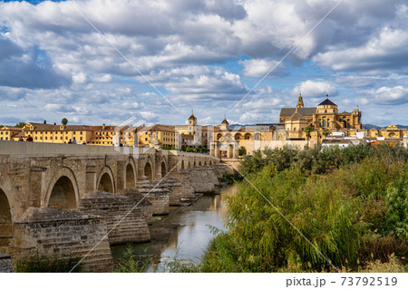Mosque-Cathedral and the Roman Bridge in Cordoba, Andalusia, Spain 73792519