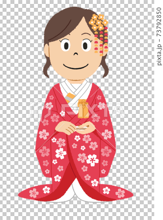 彩色和服的插圖 73792850