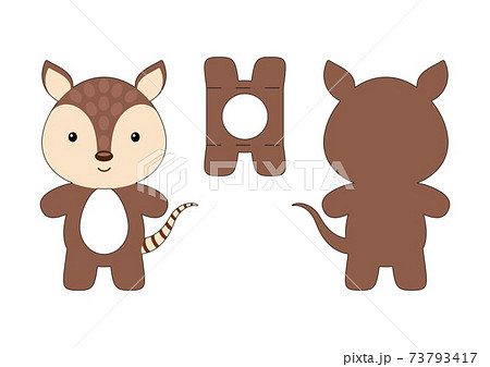 Cute die cut armadillo chocolate egg holder template. Retail paper box for the easter egg. Printable color scheme. Laser cutting vector template. Isolated vector packaging design illustration. Cute die cut armadillo chocolate egg holder template. Retail paper box for the easter egg. Printable color scheme. Laser cutting vector template. Isolated vector packaging design illustration. 73793417