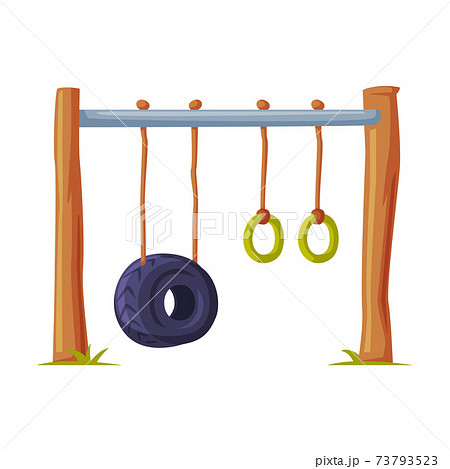 Playground Equipment with Hanging Rope with Rings Vector Illustration 73793523
