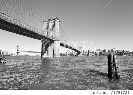 Black and white picture of Brooklyn Bridge, New York City, USA. Black and white picture of Brooklyn Bridge, New York City, USA. 73793721