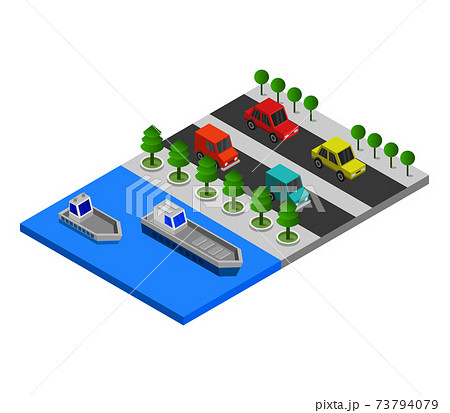isometric road station isometric road station 73794079